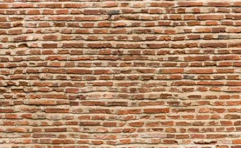 Irregular Red Brick Wall Background Stock Photos