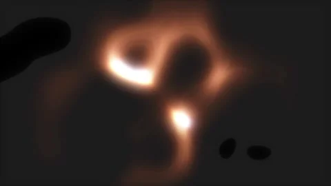 Irregular rings of golden light and black rings in the background 库存影片 315280377