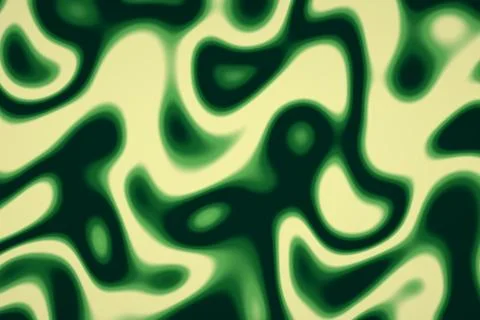 Irregular rounded shapes interlock across a pale yellow and deep green fiel.. Stock Illustration