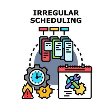 Irregular scheduling concept with tasks and calendar issues Stock Illustration