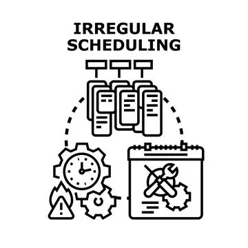 Irregular scheduling concept with tasks and calendar issues Stock Illustration