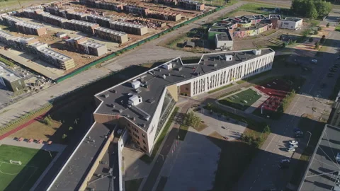Irregular shape college building with lo... | Stock Video | Pond5