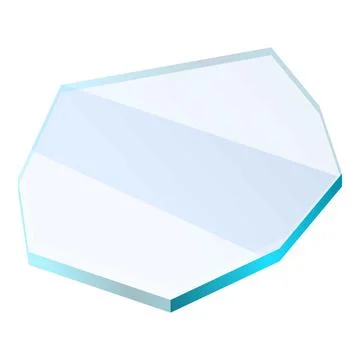Irregular shaped glass piece lying on white background Stock Illustration
