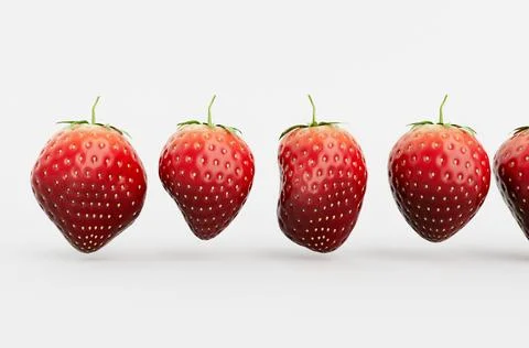 Irregular Shaped Strawberries Stock Illustration