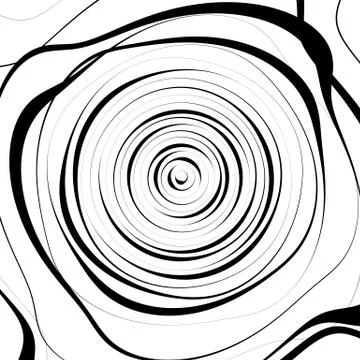 Irregular spiral background in square format. Abstract geometric ripple effec Stock Illustration