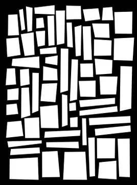 Irregular square and rectangle shapes in white over black 스톡 일러스트
