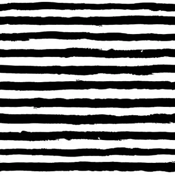 Irregular striped brush strokes pattern. Seamless hand drawn painted lines Stock Illustration