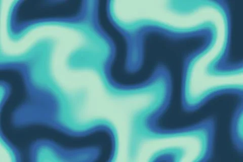 Irregular teal, mint, blue, and navy forms interlock in a softly blurred ab.. Stock Illustration
