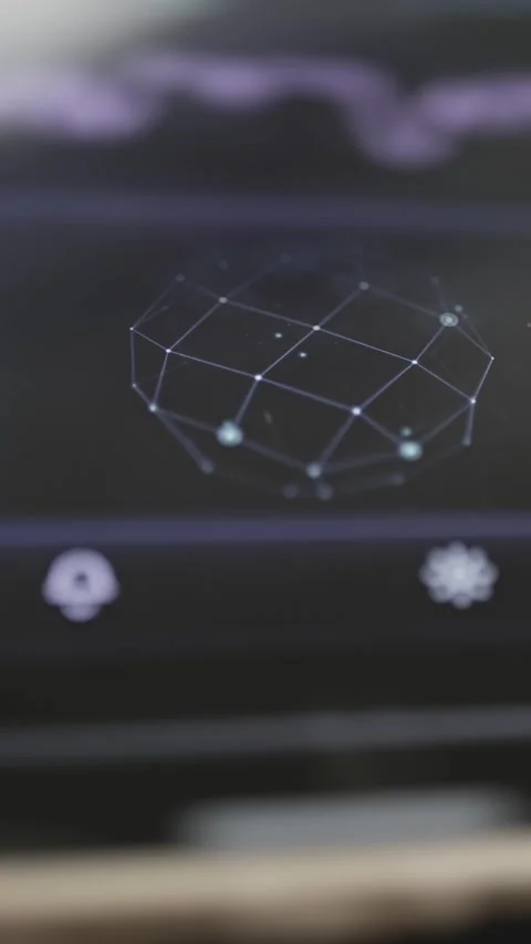 Irregular three-dimensional object is represented by connected blue nodes 動画素材 343378330