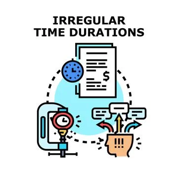 Irregular time duration concept dealing with financial deadlines Stock Illustration