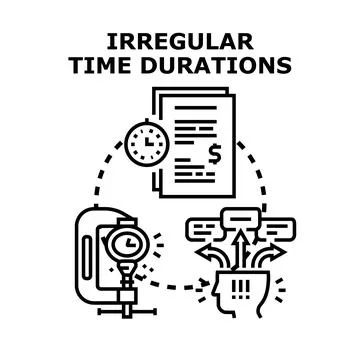 Irregular time duration concept dealing with financial deadlines Stock Illustration