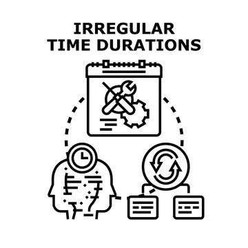 Irregular time durations concept for scheduling problems Stock-Illustration