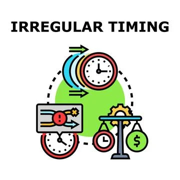 Irregular timing concept on schedule with deadline and money balance Stock Illustration