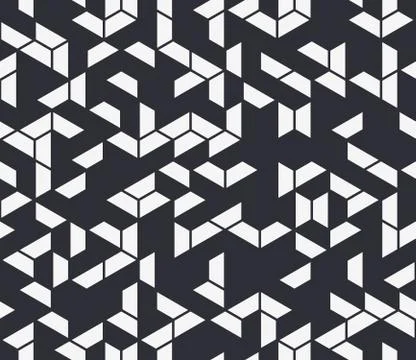 Irregular vector black and white abstract geometric pattern with triangles and Illustrazione stock