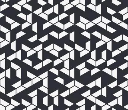 Irregular vector black and white abstract geometric pattern with triangles and Stock Illustration