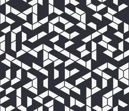 Irregular vector black and white abstract geometric pattern with triangles and Illustrazione stock