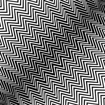 Irregular wavy (zig zag) lines. Monochrome abstract texture, pattern, backgro Stock Illustration