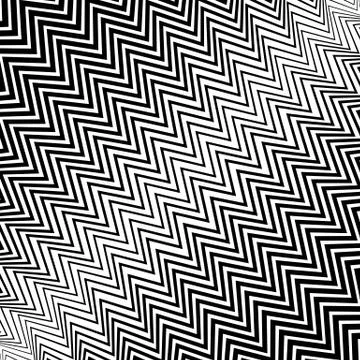 Irregular wavy (zig zag) lines. Monochrome abstract texture, pattern, backgro Stock Illustration