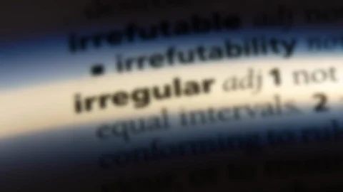 Irregular word in a dictionary. Video stock 99561602