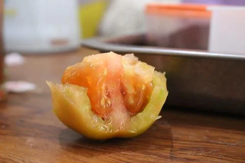 Irregularly chopped tomatoes Stock Photos