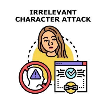Irrelevant character attack avoiding logical argument concept Stock Illustration