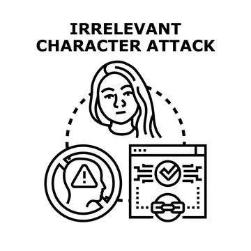 Irrelevant character attack avoiding logical argument concept Stock Illustration