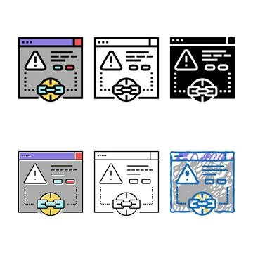 Irrelevant link color icon types vector Stock Illustration