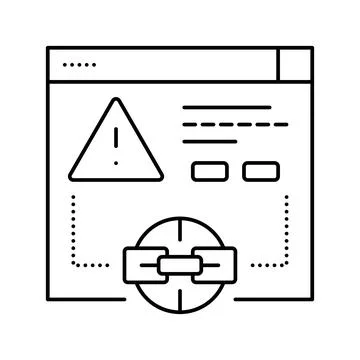 Irrelevant link line icon vector illustration Stock Illustration