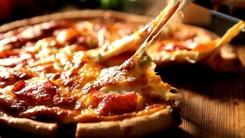 Irresistible Pizza Slice Pull - Watch the Cheese Stretch! Stock Footage 278695945