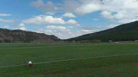 Irrigating fields in the Beulah Valley - slow motion Stock Footage 153607095