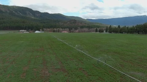 Irrigating fields  - slow motion Stock Footage 153606969