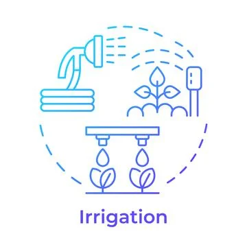Irrigation blue gradient concept icon Stock Illustration