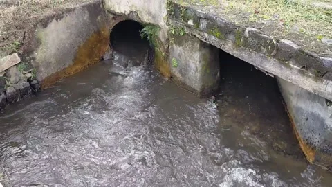 Irrigation canal under the road Video stock 221156924