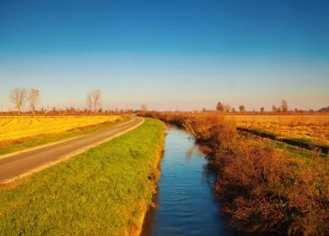 Irrigation channel Stock Photos