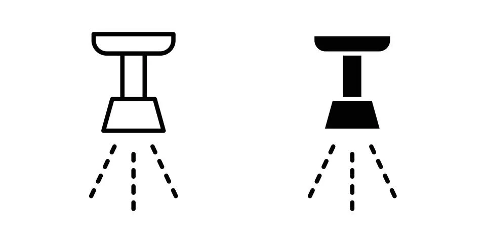 Irrigation icon solid, line, and editable vector set. Stock Illustration