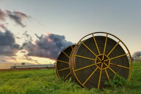 Irrigation pipes Foto stock