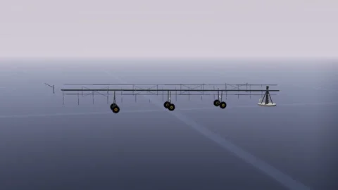 Irrigation pivot agriculture 3d loop 3D animation seamless loop Vídeos de archivo 341780274