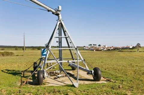 Irrigation pivot axis Stock Photos