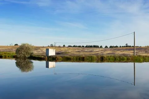 Irrigation pond Stock Photos