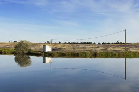 Irrigation pond Stock Photos