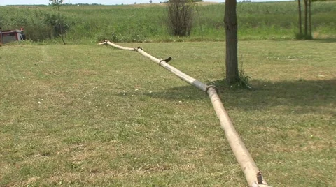 Irrigation of soybean, pipe across the field Stock Footage 41132847