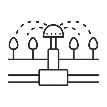 Irrigation sprinkler icon. Garden automatic watering. Website banner concept. Stock Illustration