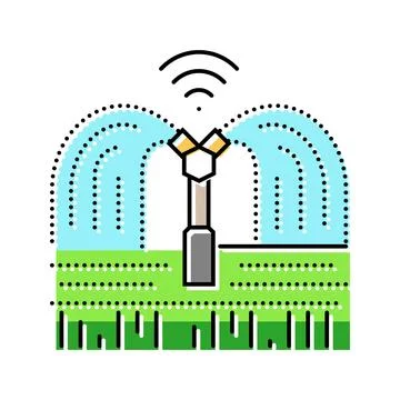 Irrigation system agri tech color icon vector illustration Illustrazione stock