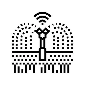 Irrigation system agri tech line icon vector illustration Illustrazione stock
