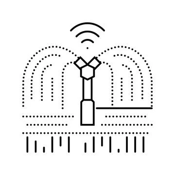 Irrigation system agri tech line icon vector illustration Stock Illustration