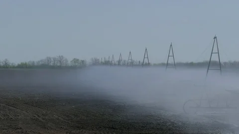 Irrigation System And Dry Field Video stock 103577338