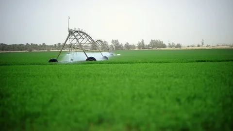 Irrigation System for farming Stock Footage 94152764