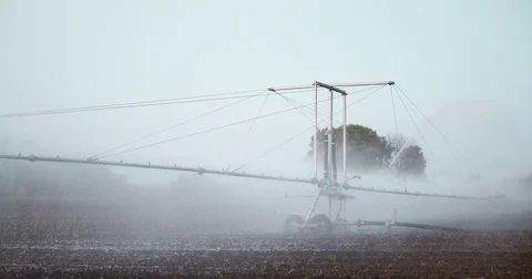Irrigation system in function Stock Footage 79490614