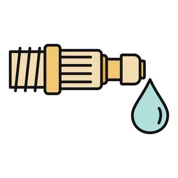 Irrigation system hose connector dripping water drop Stock Illustration