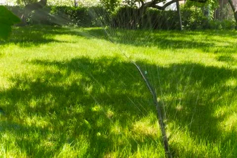Irrigation system for the lawn Stock Photos